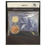PRESIDENTIAL $1 COIN & 1ST SPOUSE METAL SET