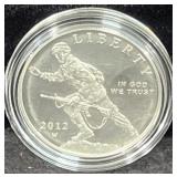 2012-W INFANTRY SOLDIER PROOF SILVER DOLLAR