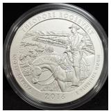 2016 5OZ SILVER UNCIRC. THEODORE ROOSEVELT ND COIN