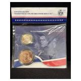 PRESIDENTIAL $1 COIN & 1ST SPOUSE METAL SET