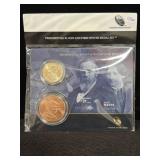 PRESIDENTIAL $1 COIN & 1ST SPOUSE METAL SET