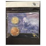 PRESIDENTIAL $1 COIN & 1ST SPOUSE METAL SET