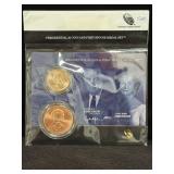 PRESIDENTIAL $1 COIN & 1ST SPOUSE METAL SET