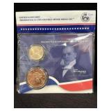 PRESIDENTIAL $1 COIN & 1ST SPOUSE METAL SET
