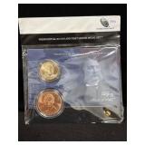 PRESIDENTIAL $1 COIN & 1ST SPOUSE METAL SET