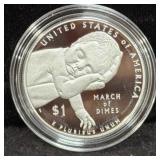 2015 MARCH OF DIMES PROOF SILVER DOLLAR