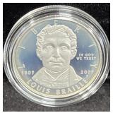 2009 LOUIS BRAILLE BICENTENNIAL PROOF SILVER