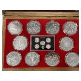 2012 - (10) 5 OZ SILVER AMERICA/BEAUTIFUL COINS &