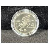 1994 WORLD CUP USA COMM. PROOF CLAD HALF DOLLAR