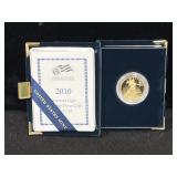 2010 AMERICAN EAGLE $25 GOLD PROOF 1/2 OZ COIN