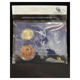 PRESIDENTIAL $1 COIN & 1ST SPOUSE METAL SET