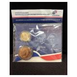 PRESIDENTIAL $1 COIN & 1ST SPOUSE METAL SET