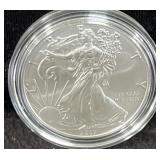 2017 UNC SILVER EAGLE - BOX AND COA
