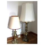2 Solid Brass Table Lamps