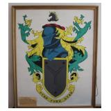 Painted Cunningham Family Crest Framed