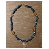 Faux Turquoise Chip Necklace w/ Arrow Head
