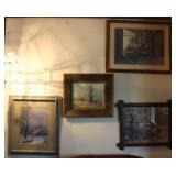 (4) Signed Country Style Prints Framed