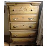 Solid Oak Highboy Chest of Drawers