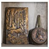 Copper Deer Wall Hanging Plaque & Pan