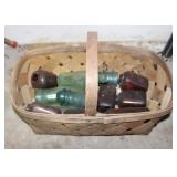 Antique Apple Basket w/ Apothecary Jars