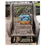 Brown Wicker Rocking Chair #2
