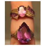 10k Gold Purple Gem Rings