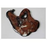 Hand Carved Burl Wood Wall Clock