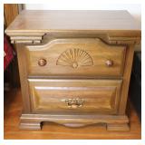 Solid Oak 2 Drawer End Table #2