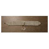 Multi Strand Faux Pearl Choker w/ Cameo
