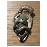 Taxco Mexico MCM 925 SIlver Hugging Gem Brooch