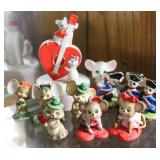 (11) Porcelain Lefton Mouse Figurine Collection