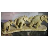 India Hand Carved Soapstone Elephant Trio