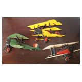 (3) HOMCO 1975 Cast Metal Airplane Wall Hangs