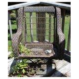 Brown Wicker Rocking Chair #1