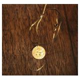 Aquarius Pendant 14k Gold Necklace