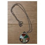 Scottish Thistle Medallion Gemstone Necklace