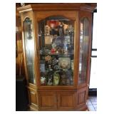 Solid Wooden Half Octagon Curio Cabinet