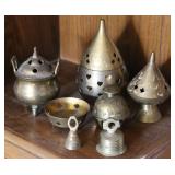Collection of Brass Incense Burners