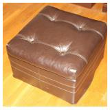 Brown Faux Leather Ottoman