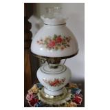 Vintage Style Milk Glass Hurricane Lamp
