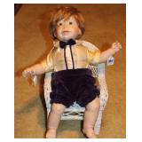 PORCELAIN DOLL AND CHAIR