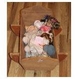 DOLL CRADLE & (7) SMALL DOLLS
