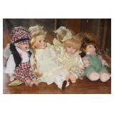 (4) CONTEMPORARY PORCELAIN DOLLS