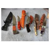 (6) FIXED BLADE KNIVES IN SHEATHS
