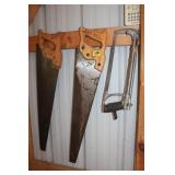 HACK SAW & (2) CROSSCUT SAWS