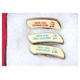 SET OF (3) 1992 POLITICAL KNIVES