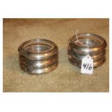 SET OF STERLING RIM GLASS COASTERS