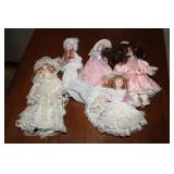 (5) CONTEMORARY PORCELAIN DOLLS
