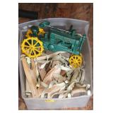 CAST IRON TOY TRACTOR, SLINGSHOTS