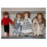 (4) CONTEMPORARY PORCELAIN DOLLS